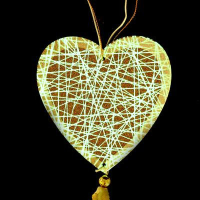 Декоративная подвеска с подсветкой «Сердце» 10.5×67 см, золотой