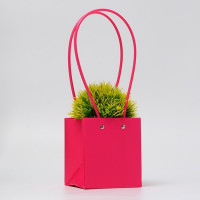 Сумка для цветов, квадратная, малиновая, влагостойкая, 13х12х12 см (10 шт.)
