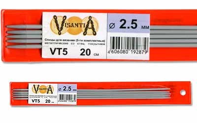Спицы Visantia 5-ти компл. VT5 металл со спец.покрытием  20 см   2.5 мм.
