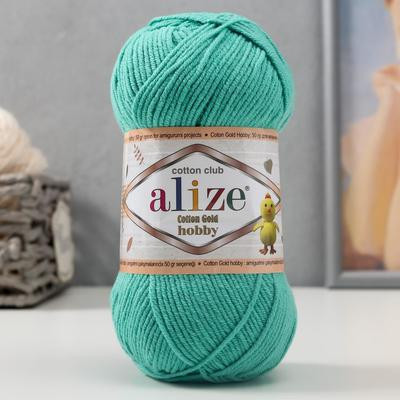 Пряжа "Cotton Gold Hobby" 55% хлопок, 45% акрил 165м/50гр (610 нефрит)