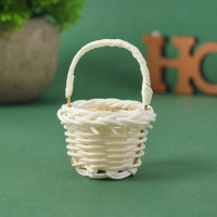 Кукольная миниатюра «Корзинка», цвет белый (6 шт.)