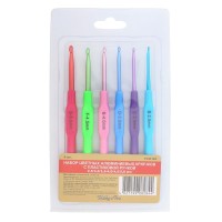 Крючки Hobby&amp;Pro (разное) - Наб.цв.алюм. крючков с пласт. ручкой 2,5мм-5,0мм.,упак(6шт)