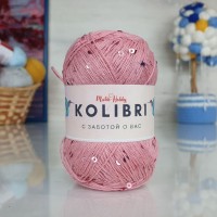 Kolibri с пайетками - 044 (пудра с розовыми пайетками)