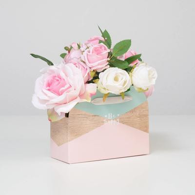 Коробка для цветов складная «Be happy», 17 × 13 × 7 см (5 шт.)