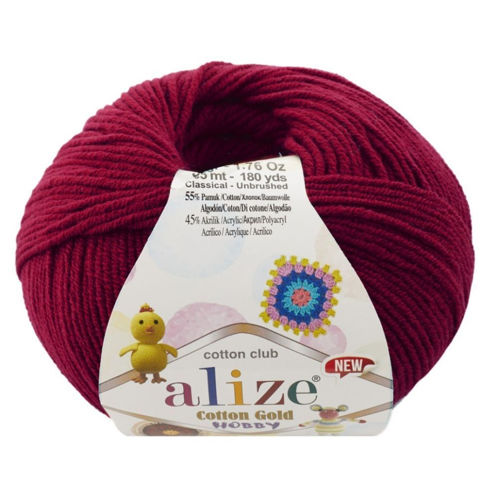 COTTON GOLD HOBBY NEW (ALIZE) - 390 (вишня)