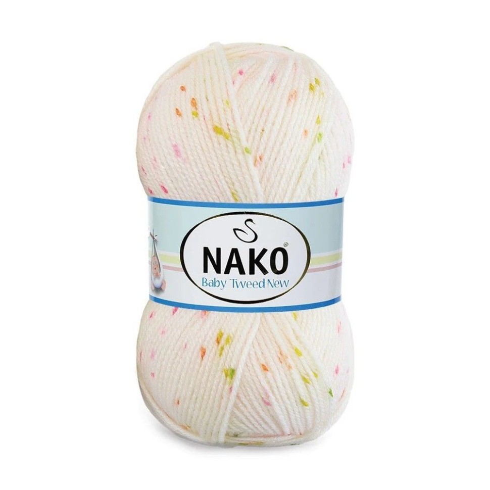 Пряжа BABY TWEED (NAKO) - 31501 (роз-морков-зел)