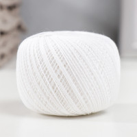 Нитки вязальные &quot;Снежинка&quot; 230м/25гр 100% хлопок (0101 цвет белый) (10 шт.)