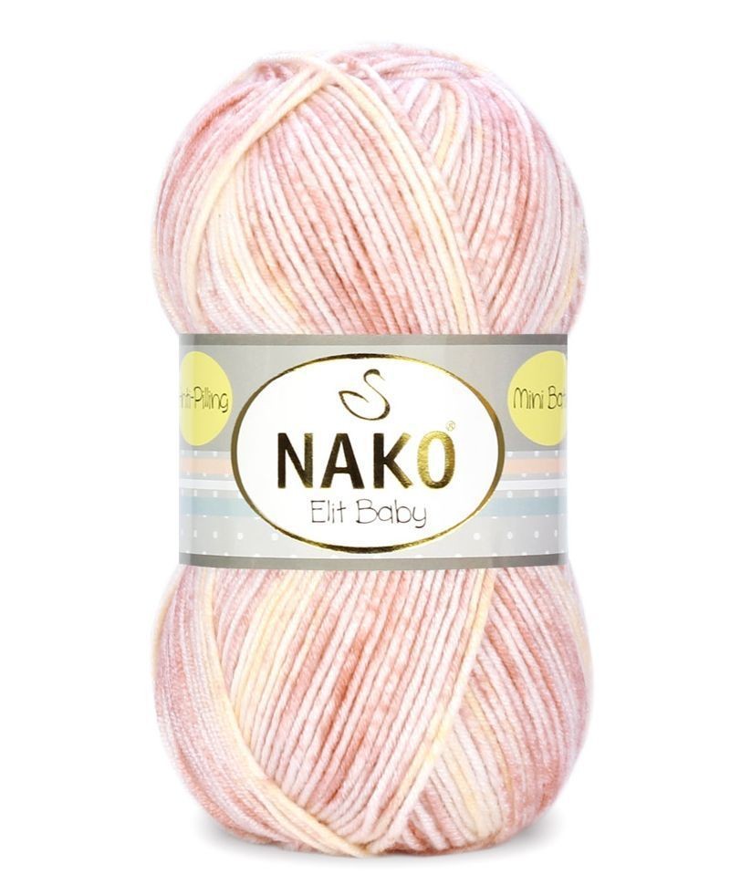 Пряжа Elit Baby mini batik (NAKO) - 32458 (крем/перс/коралл)