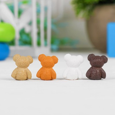 Миниатюра кукольная «Мишка», набор 4 шт, размер 1 шт: 1,8×1,4×1,1 см, цвета МИКС