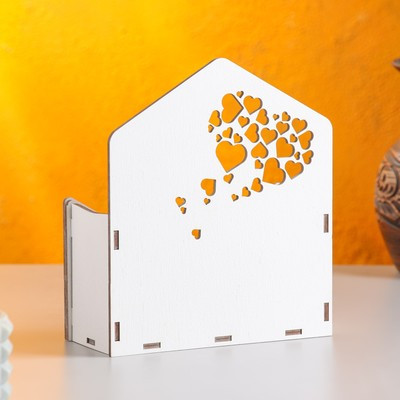 Кашпо деревянное "Конверт Облако сердец", белый, 16×6.8×18.5 см Кашпо деревянное "Конверт Облако сердец", белый, 16×6.8×18.5 см