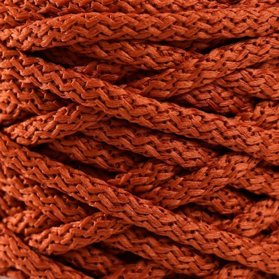 Шнур для вязания 100% полиэфир, ширина 5 мм 100м (терракот)