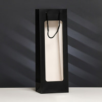 Пакет-переноска для цветов 12,5 × 8,5 × 36 см, черный (12 шт.)