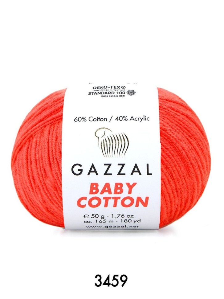 BABY COTTON (Gazzal) - 3459 (ультра-оранжевый)