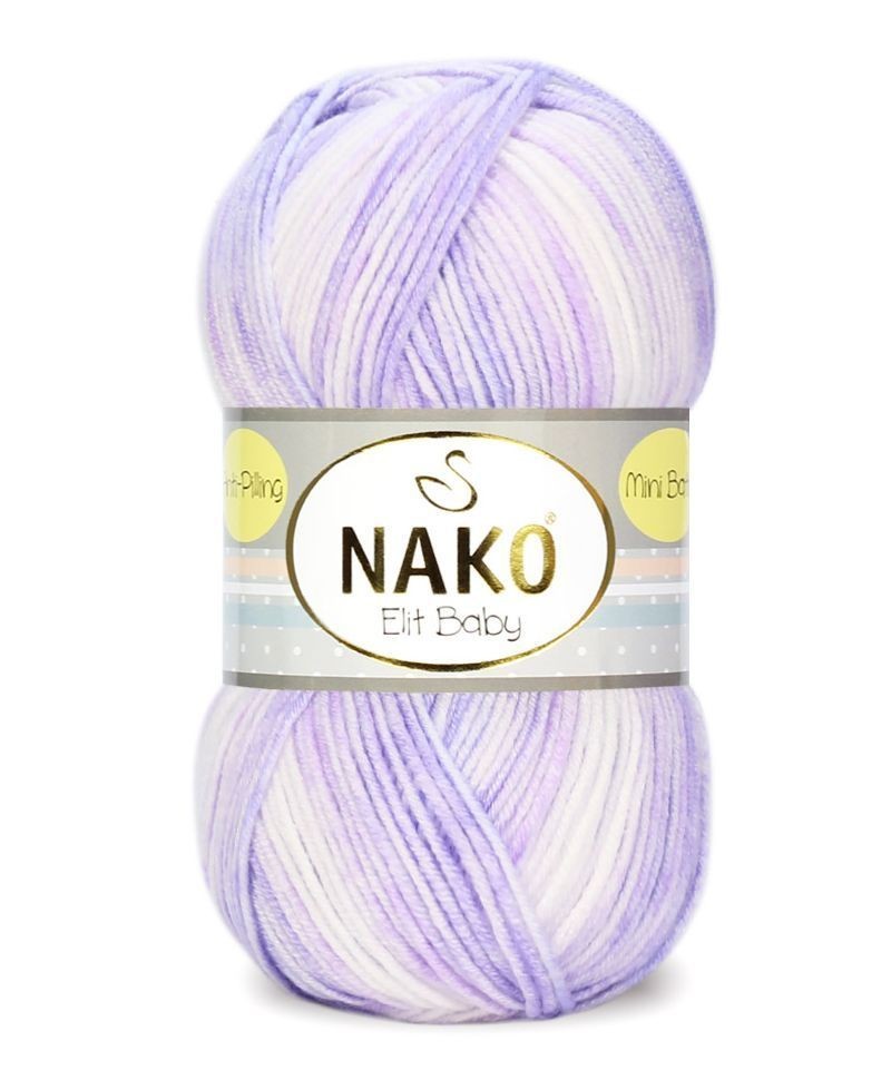 Пряжа Elit Baby mini batik (NAKO) - 32460 (бел/сирен)