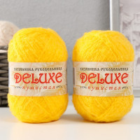 Пряжа для вязания &quot;DeLuxe&quot; 100% полипропилен 140м/50гр набор 2 шт - Желтый