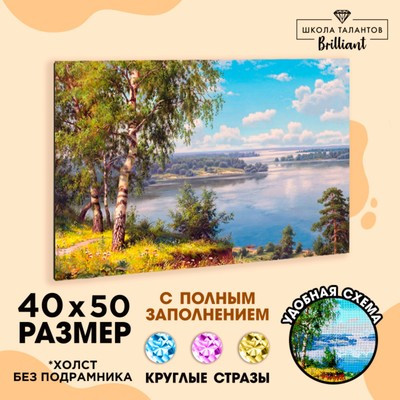 Алмазная вышивка с полным заполнением «Березки», 40 х 50 см