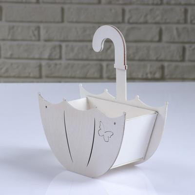 Кашпо деревянное "Зонтик с подвесом", белый, 19×9×21.5 см Кашпо деревянное "Зонтик с подвесом", белый, 19×9×21.5 см