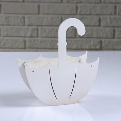 Кашпо деревянное "Зонтик с подвесом", белый, 19×9×21.5 см Кашпо деревянное "Зонтик с подвесом", белый, 19×9×21.5 см