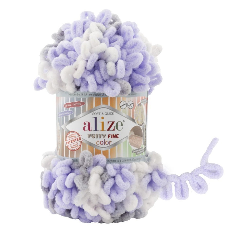 PUFFY FINE COLOR (Alize) - 6372 (сирень-бел)