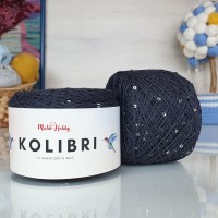 Kolibri с пайетками - 049 (угольный с серыми блест. пайетками)