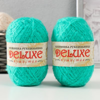 Пряжа для вязания &quot;DeLuxe&quot; 100% полипропилен 140м/50гр набор 2 шт - Зеленый