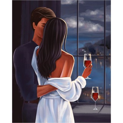 Алмазная вышивка с полным заполнением «Влюбленная пара», 40 х 50 см Алмазная вышивка с полным заполнением «Влюбленная пара», 40 х 50 см