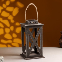 Кашпо деревянное  &quot;Фонарь. Прованс&quot;  17х17х31 см Коричневый