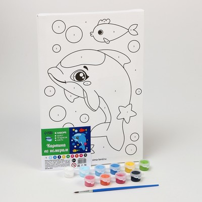 Картина по номерам «Малыш-дельфин» 20 × 30 см