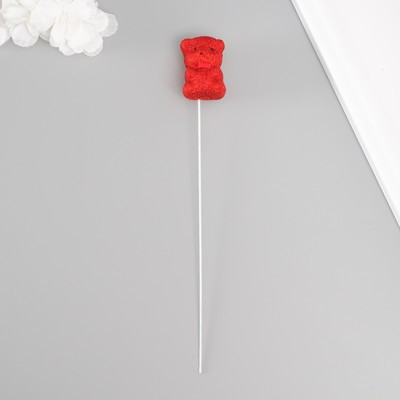 Декор для творчества "Мишка длина 20 см, красный (12 шт.)