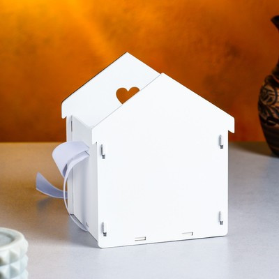 Кашпо деревянное "Домик", 13х12х15,5 см, дуб, белый Кашпо деревянное "Домик", 13х12х15,5 см, дуб, белый