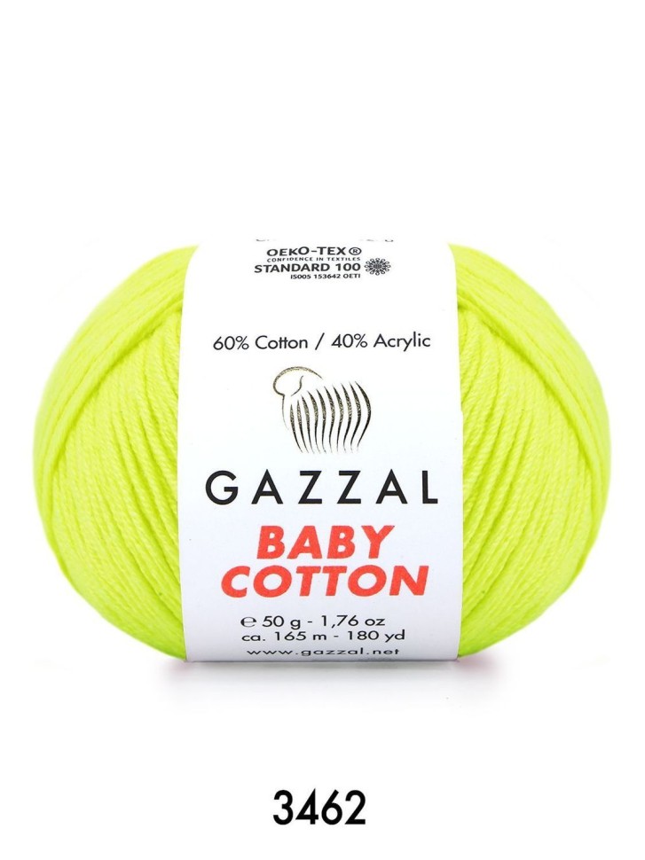 BABY COTTON (Gazzal) - 3462 (желтый неон)