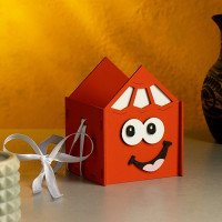 Кашпо &quot;Весёлый карандаш&quot;, 9,5х9,5х12,5 см, дуб, красный