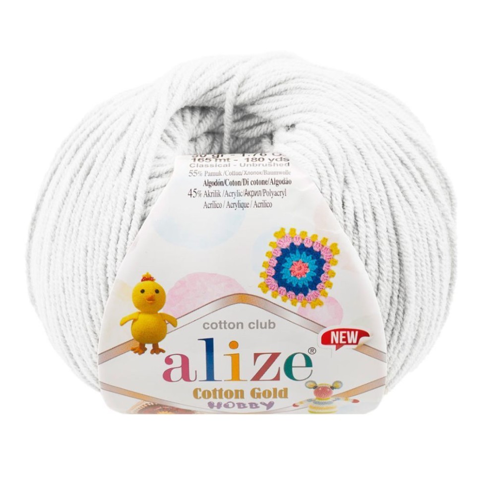 COTTON GOLD HOBBY NEW (ALIZE) - 55 (белый)