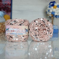 Колибри макси королевские пайетки - 112п (персиковый с серебрянными пайет.)