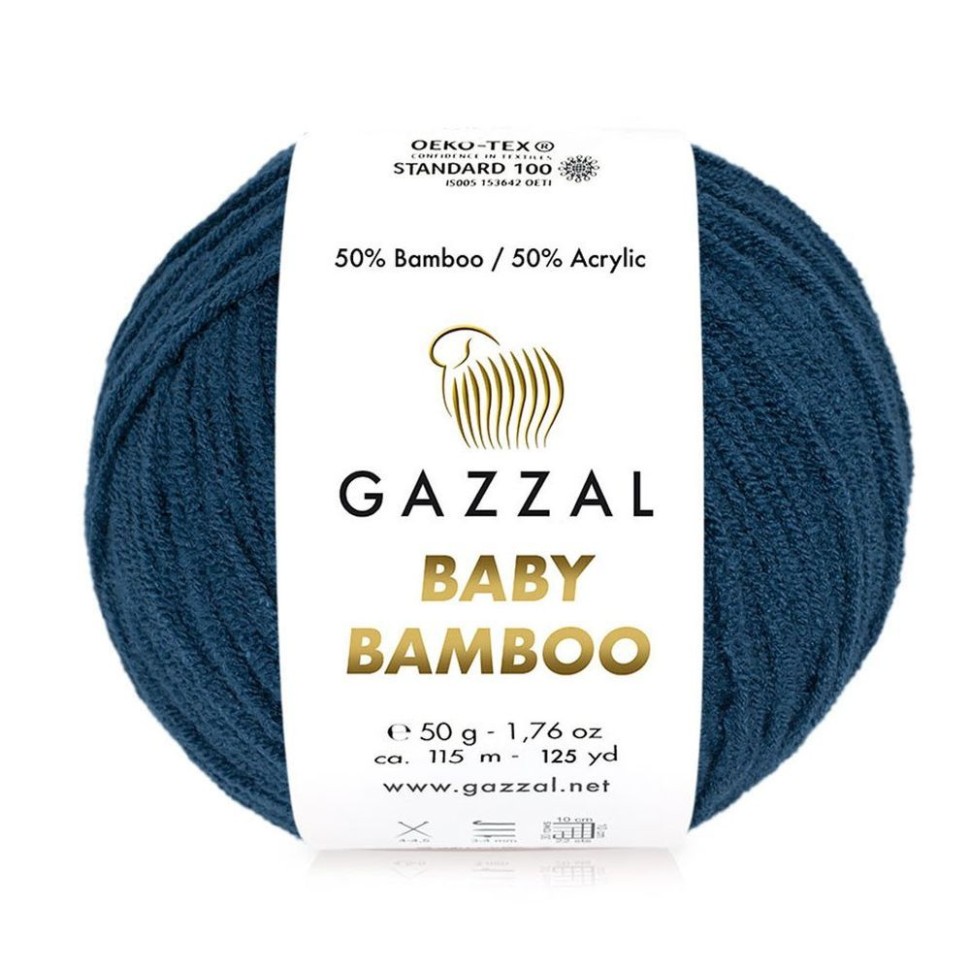Пряжа Baby Bamboo, Gazzal - 95219 (тем.мор.волна)
