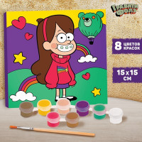 Роспись по холсту, 15х15 см "Мейбл", Гравити Фолз