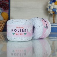 Колибри мини - 033 (белоснежный с серебряными пайетками)