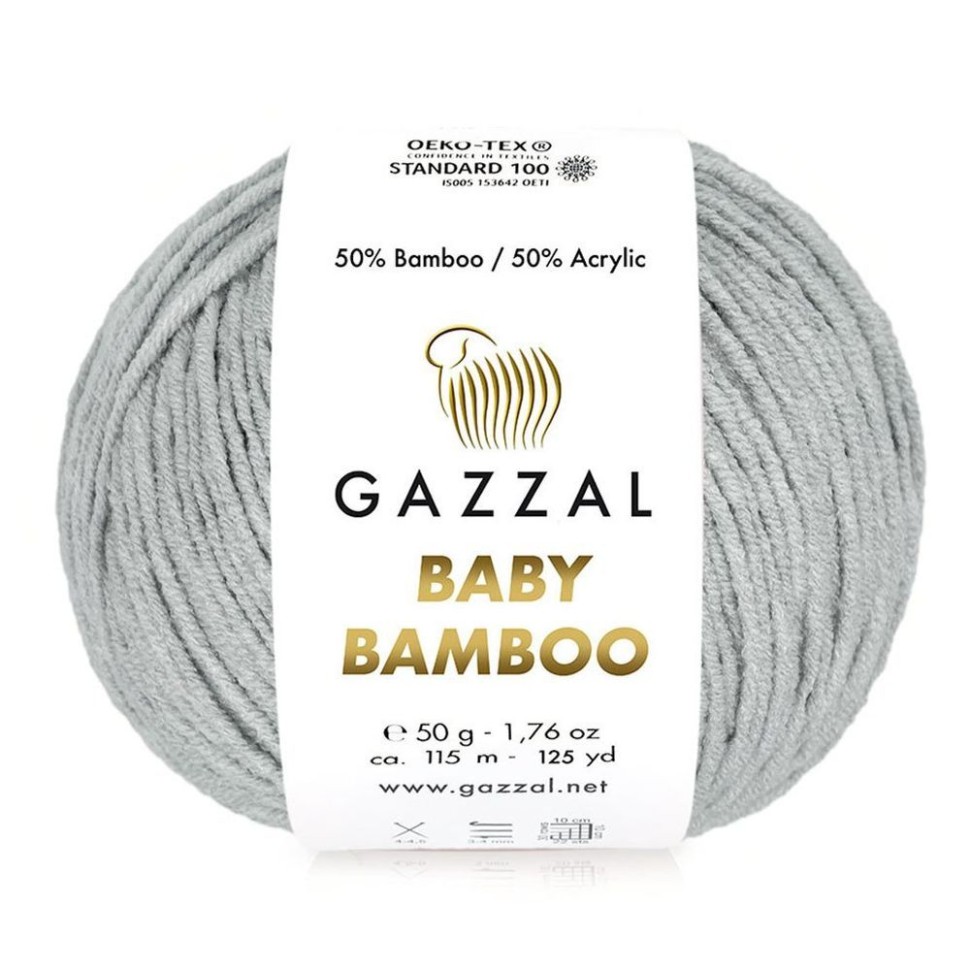 Пряжа Baby Bamboo, Gazzal - 95223 (св.серый)