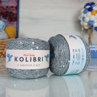 Kolibri с пайетками - 054 (серый меланж с серебр.пайетками)