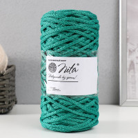 Шнур для вязания 100% полиэфир, ширина 5 мм 100м (изумрудный)