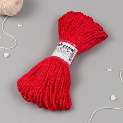 Шнур вязаный полипропилен 3 мм красный 50м
