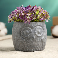 Кашпо &quot;Совенок&quot; серое, 6,5х6,5х6см