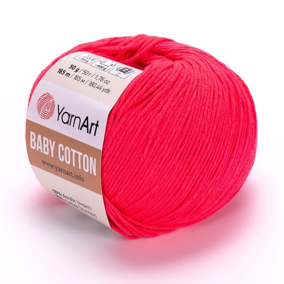 Пряжа Baby Cotton YarnArt - 423 (яр.коралл)