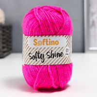 Пряжа 70% акрил, 30% шёлк &quot;Softy Shine&quot; 50 гр 85 м цвет 02 ярко-розовая (2 шт.)