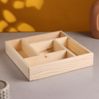 Кашпо деревянное, "Лабиринт" 250*250*50мм.