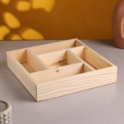 Кашпо деревянное, "Лабиринт" 250*250*50мм.