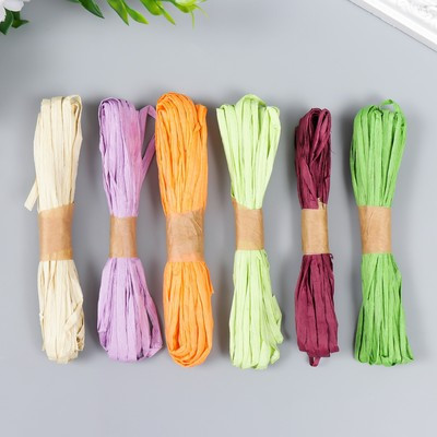 Пряжа 100% целлюлоза "Рафия" набор 12 шт, 10 метров МИКС 22х14 см Пряжа 100% целлюлоза "Рафия" набор 12 шт, 10 метров МИКС 22х14 см