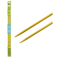 33707 Спицы вязал. прямые COLOUR 3,5 мм/35 см, золотой, алюм., 2 шт PONY