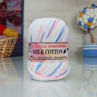 Милк коттон 170м Color City - 039 (белый/персик/лилов/голуб)