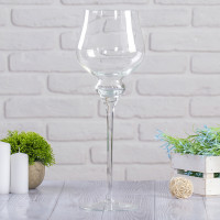 Ваза &quot;Валенсия-1&quot; на ножке малая, 38х14 см (ваза б/ножки h-12см, d-11см) 1,3 л